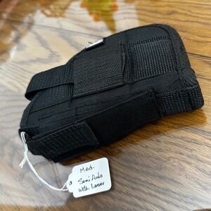 Protector Outdoors Black Nylon Holster Med Semi Auto with Laser Mag Pouch